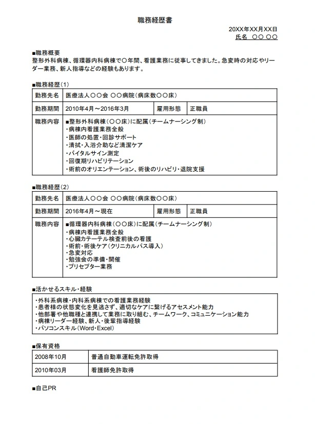 その他 セール 能力 履歴書